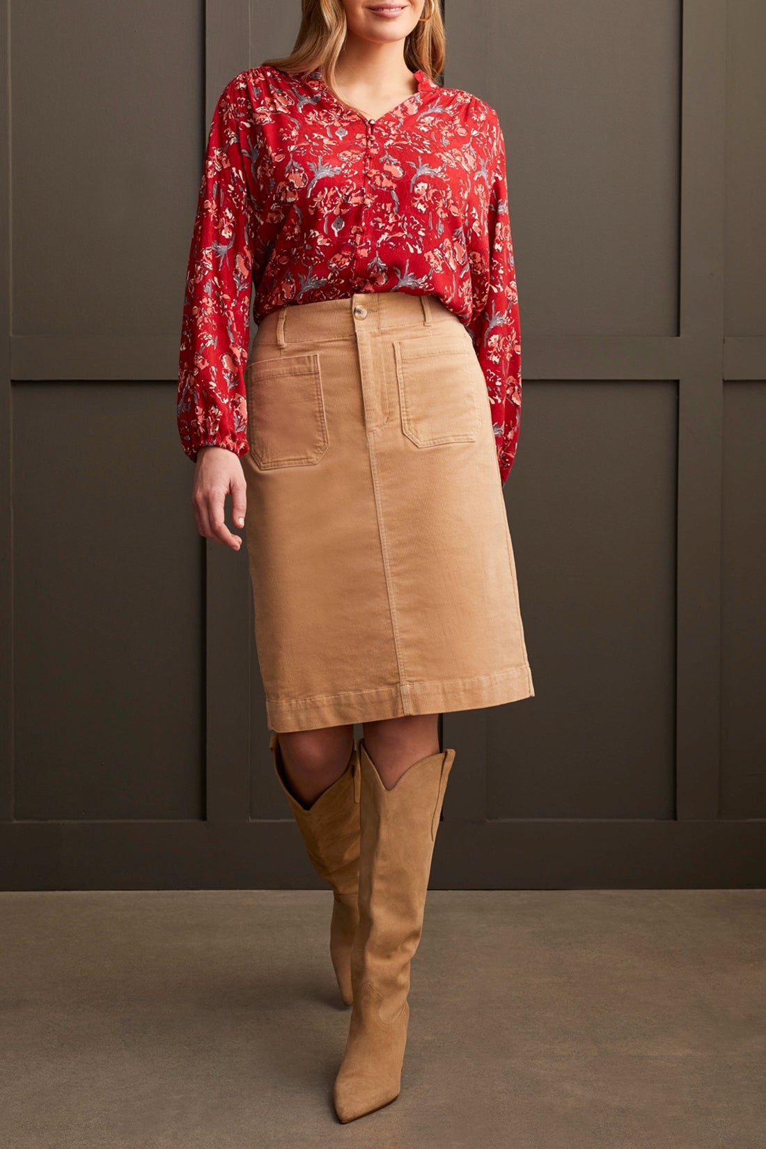 Cord Skirt Gold